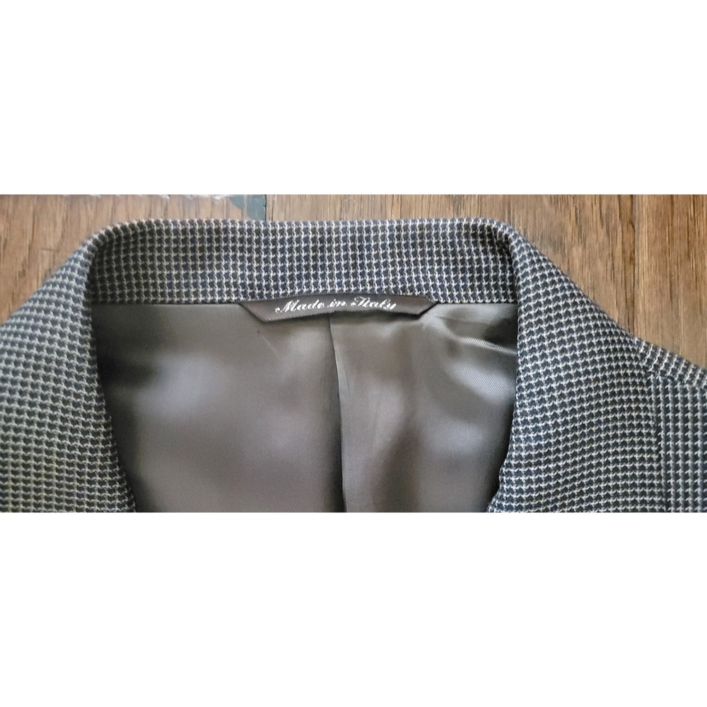 CANALI Men's Brown Check 100% Wool Sport Coat Blazer Jacket Sz 56R Made In Italy - Picture 4 of 9